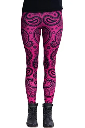 cosey Bunte Bedruckte Mandala-Leggings (Einheitsgröße) - Design Paisley Pink