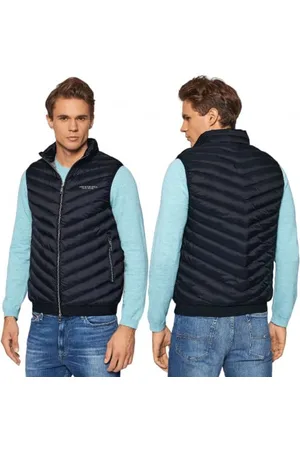 Armani Exchange Herren Real Down Quilted Packable Vest Weste, , L