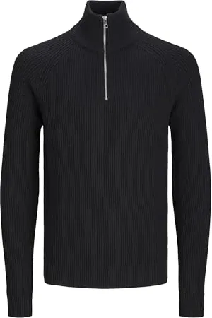 JACK & JONES Male Strickjacke mit Viertelreißverschluss Plus Size Strickjacke mit Viertelreißverschluss