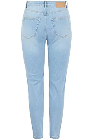 Pieces® Damen Pcleah Mom Hw Ank Lb160-ba/Noos Bc Jeans, , M EU