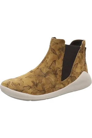 Think! Damen DUENE Leder gefütterte nachhaltige Chelsea-Boots, 3000 Ocker/Kombi, 41 EU
