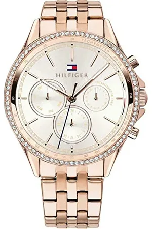 Tommy Hilfiger Multi Zifferblatt Quarz Uhr für Damen mit Roségoldfarbenes Edelstahlarmband - 1781978
