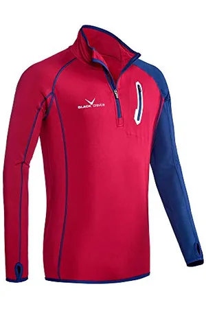 Black Crevice Herren Microfleece Zipper Shirt Second Layer, , S