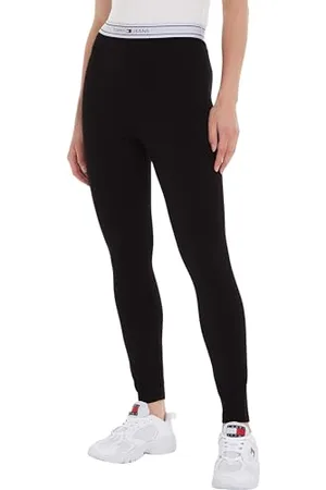 Tommy Hilfiger Damen Jogginghose Logo Taping Legging Sweatpants, (Black), XL