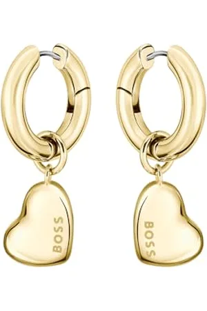 HUGO BOSS Jewelry Ohrringe für Damen Kollektion HONEY LOVE aus Gelbgold mit einem Herz-Anhänger - 1580641