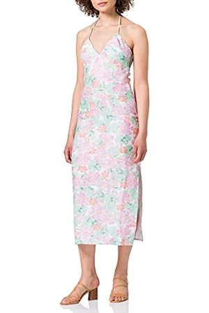 NA-KD Damen Halterneck Midi Dress Kleid, , 34 EU