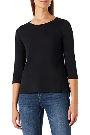 Marc O’ Polo Marc OߴPolo Damen Langarmshirt aus Bio-Baumwolle verkürzte Ärmel, (Black), XS