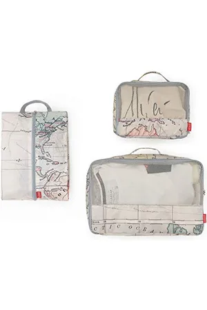 Legami Travel Organiser Reisebeutel mit Kartendruck, 3 Stück,