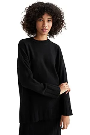 DeFacto Lang Hemden mit Langarm Tunic Hemden Black,XXL