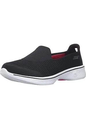 Skechers Women Go Walk 4 - Pursuit Slip On Trainers, Black (Black Textile/Trim Bbk), 2 UK (35 EU)