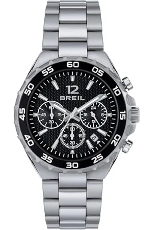 Breil Uhr Herren Highway Ziffernblatt SCHWARZ Bewegung Chrono Quartz e Bracelet Stahl Silber TW1947