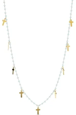 Luxenter Halskette aus blauem Kristall in 18 Karat Gelbgold - Dersu, Ajustable, Metall, Kristall