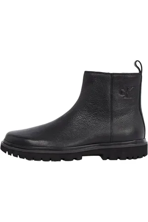 Calvin Klein Herren Chelsea Boots Eva Mid Zip Tumbled mit Reißverschluss, Schwarz (Triple Black), 46