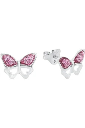 Amor Ohrstecker 925 Sterling Silber Mädchen Kinder Ohrschmuck, 0,7 cm, Silber, Schmetterling, Kommt in Schmuck Geschenk Box, 2021288