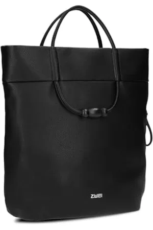 Zwei Damen Tote Bag Perla PE120 im Boho-Look 9 Liter Perlen-Verzierung geflochtener Makramee-Tragegurt + langer Schultergurt 3-in-1 Shopper, Einkaufstasche & große Umhängetasche (black)
