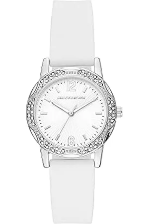 Skechers Damenuhren Vanowen, Dreizeiger Uhrwerk, 32MM Silbernes Legierungsgehäuse mit Silikonarmband, SR6270