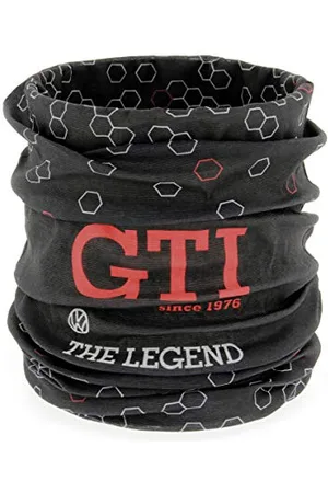 Brisa VW Collection - Volkswagen Unisex Schlauch-Schal-Bandana-Hals-Tuch-Sturm-Haube-Multifunktion-Mund-Nase-Schutz im GTI Design (Sechseck/Schwarz)