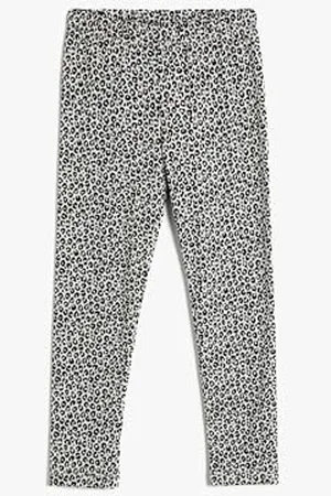Koton Girls Leggings Leopard Printed Drawstring Brushed Interior