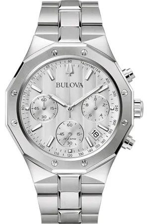 BULOVA Herren Analog Quarz Uhr mit Edelstahl Armband 96B408