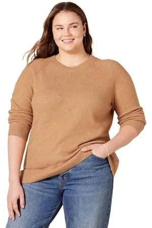 Amazon Damen Soft-Touch-Langarmpullover mit Rundhalsausschnitt in klassischer Passform, , M