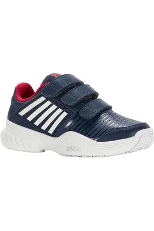 K-Swiss Performance Court Express Strap Omni Tennis Shoe, Blue Opal/White/Lollipop, 33.5 EU