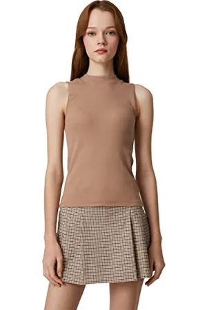 Koton Women Crew Neck Cotton Slim Fit Ribbed Tank Top
