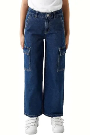 NAME IT Mädchen NKFROSE HW Wide Cargo Jeans 6190-BS NOOS Jeanshose, , 170