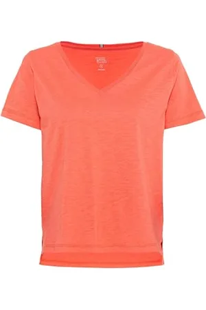 Camel Active Damen V-Neck T-Shirt aus Organic Cotton Womenswear-M
