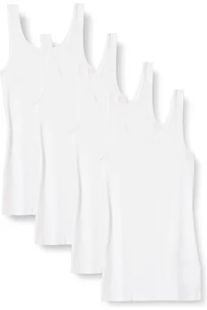 Amazon Damen Tanktop schlanke Passform, 4er-Pack, , L