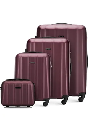 Wittchen Stabiler Reisekoffer Koffer-Set 4tlg. Trolley Material polycarbonat 4 Lenkrollen Zahlenschloss Burgund