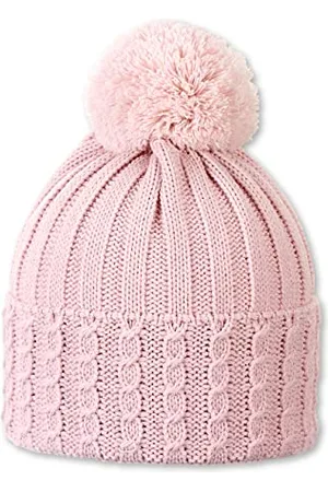 Sterntaler Baby - Mädchen Mütze Baby Bommelstrickmütze Rippe, , 55
