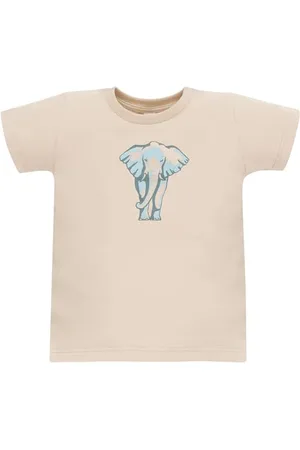 Pinókio T-Shirt Safari, 95% Cotton 5% Elastane, bejge, Elefant, Jungen 74-122 (74)