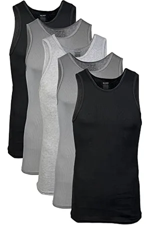 Gildan Herren A-Shirt Tanks, Multipack, Style G1104 Unterhemd, Black/Sport Grey/Charcoal (5-Pack), L (5er Pack)
