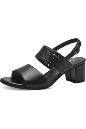 Jana Damen Sandalen mit Absatz Festlich Vegan, (Black), 38 EU