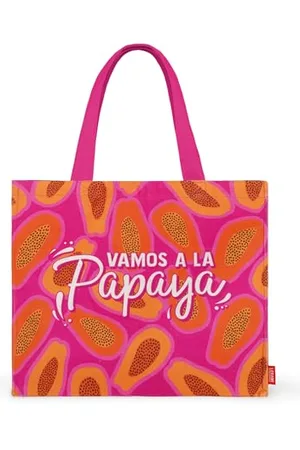 Legami Strandtasche, große Strandtasche, Beach Bag aus verstärktem Material, Strandtasche mit Magnetverschluss, Tote Bag, trägt bis zu 15 kg, 44 x 61,5 cm, , Rosa, Zeitgenössisch