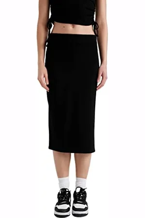 DeFacto Damen Z8396AZ Skirt, Black, L