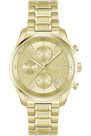 HUGO BOSS Multi Zifferblatt Quarz Uhr für Damen Kollektion Grand Tour Ladies mit Goldfarben Edelstahlarmband - 1502768