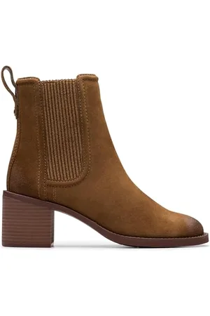 Clarks Damen Chamberly Top Chelsea-Stiefel, Walnuss-Wildleder, 39 EU