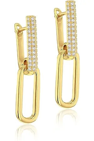 Amazon Vergoldete Pavé-Gliederohrringe aus Sterlingsilber (zuvor Amazon Collection)