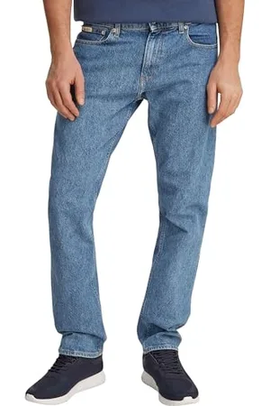 Calvin Klein Herren Jeans Hose Slim Straight Gerades Bein, Blau , 32W/33L