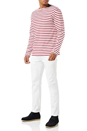 Armor.lux Herren Marinière Houat Héritage Homme T-Shirt, Mehrfarbig (320 Weiß/Braise 320 Weiß/Braun), S