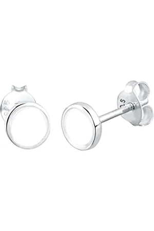 Elli Ohrringe Damen Ohrstecker Kreis Geo mit Emaille in 925 Sterling Silber