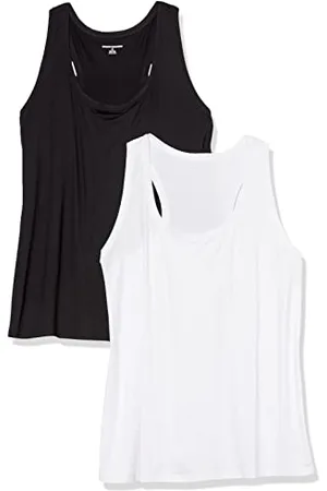 Amazon Damen Leichtes Racerback-Tanktop Aus Schnelltrocknendem Funktionsstretch (Auch In Plus Size Erhältlich), 2er-Pack, , XXL