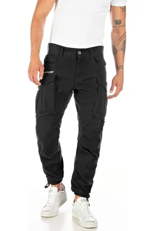 Replay Herren Cargo-Hose Joe Comfort-Fit aus Komfort Baumwolle, (Schwarz), 34W / 32L