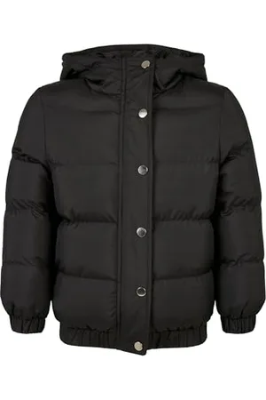 Urban classics Mädchen UCK1756-Girls Hooded Puffer Jacket Jacke, Black, 122/128