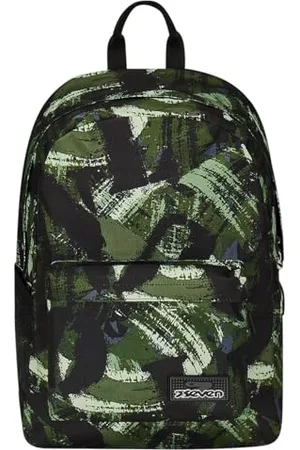 7 for all Mankind Ischoolpack Rucksack, und schwarz, mit integriertem Powerbank und USB-Anschluss, Trinkflaschenfach, gepolsterter Schulranzen, Mädchen und Jungen, für Schule Sport Freizeit