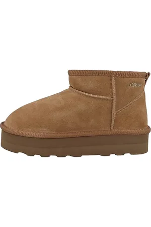 QS by s.Oliver Damen Boots aus Leder Gefüttert, Braun , 40 EU