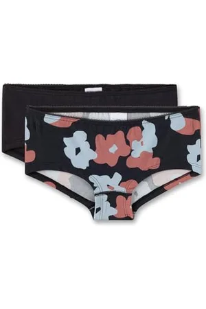 Sanetta Mädchen-Cutbriefs (Doppelpack) Dunkelgrau | Hochwertige und nachhaltige Unterhose für Mädchen aus Baumwolle. Inhalt: 2er Set Unterwäsche für Mädchen 152