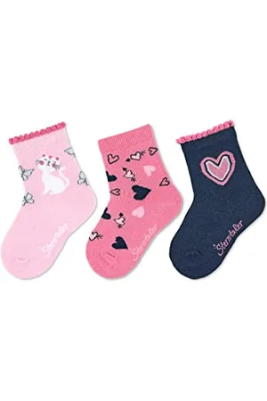 Sterntaler Baby Mädchen Baby Socken Söckchen 3er Pack Katze - Socken Baby, Babysöckchen, Babysocken - aus Baumwolle - , 18