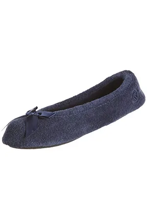 Isotoner Ballerina-Hausschuhe, für Damen, aus Terrystoff, blau - - Größe: XXL